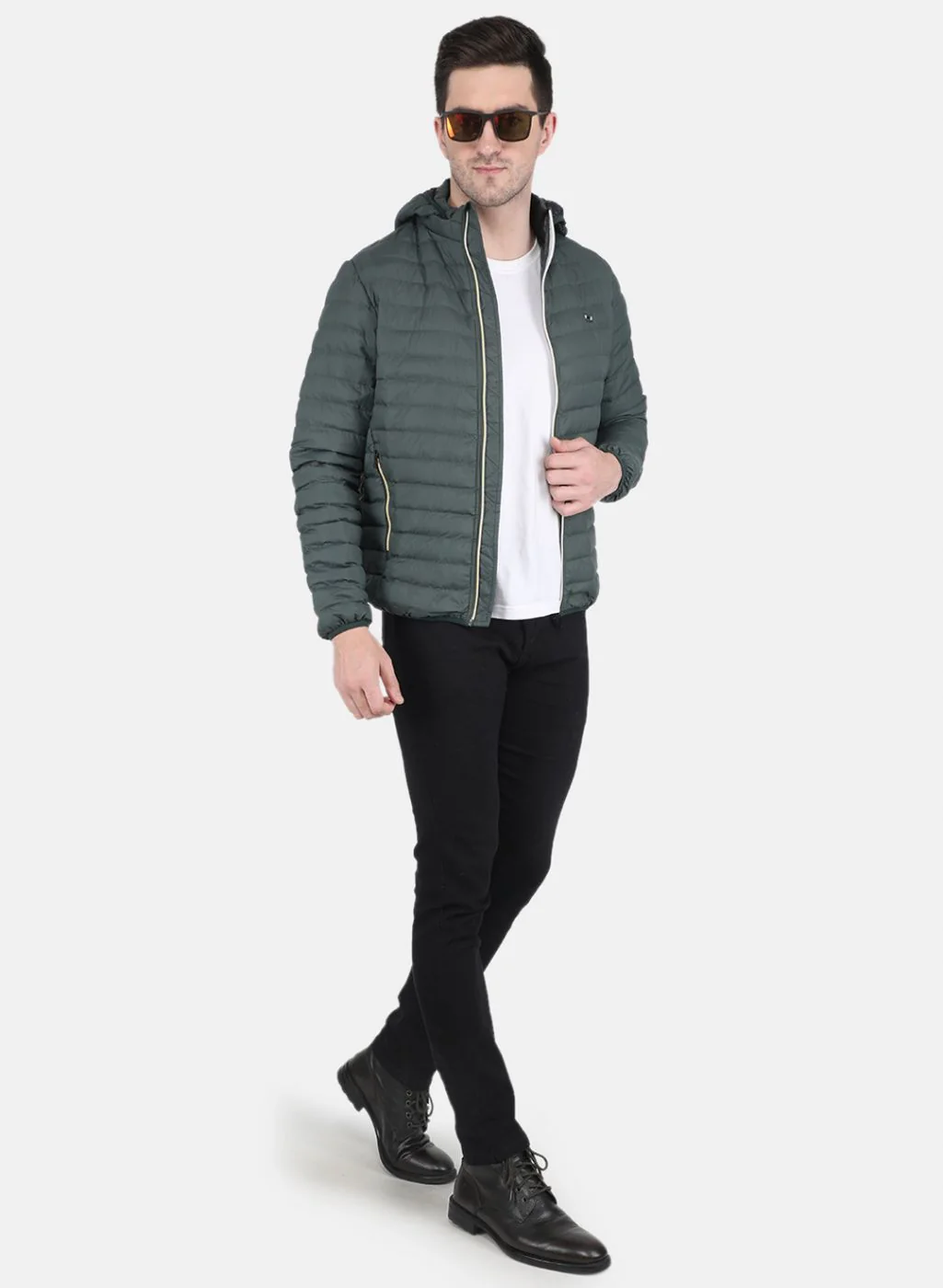 Men Green Solid Jacket - Image 4
