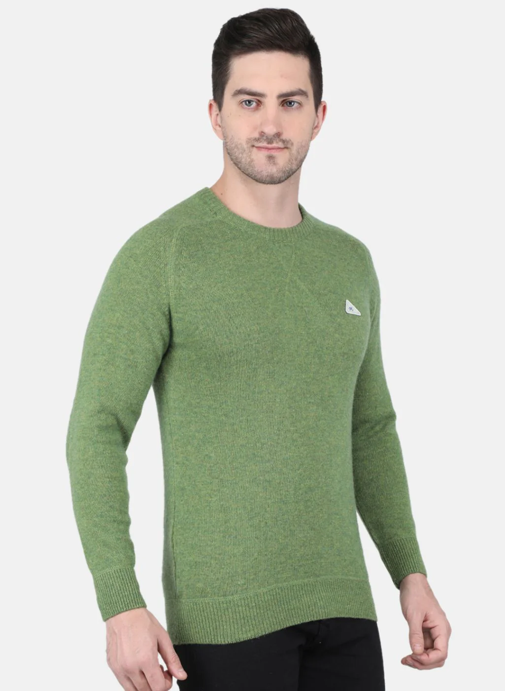 Men Green Solid Pullover - Image 6
