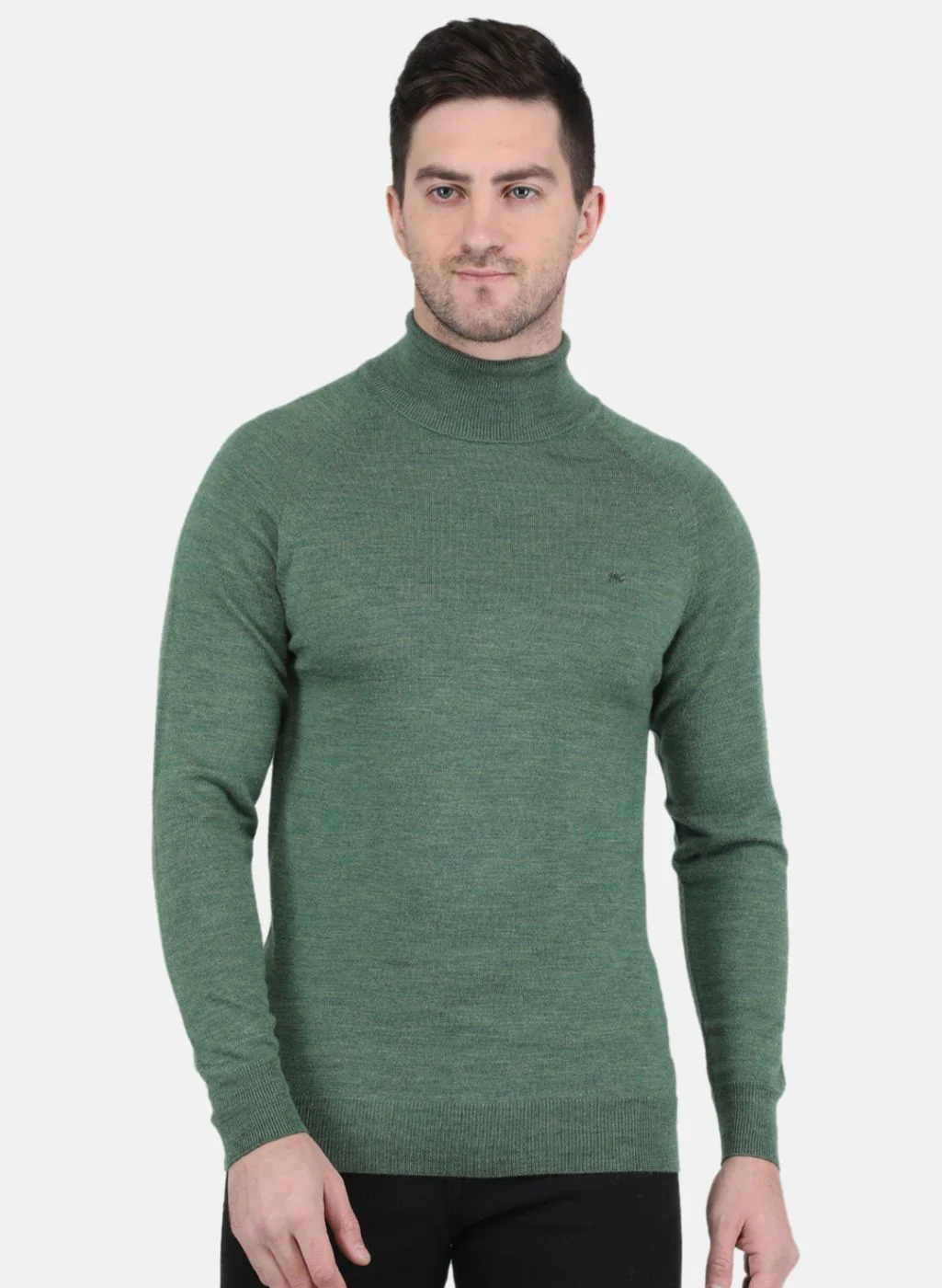 Men Green Solid Pullover