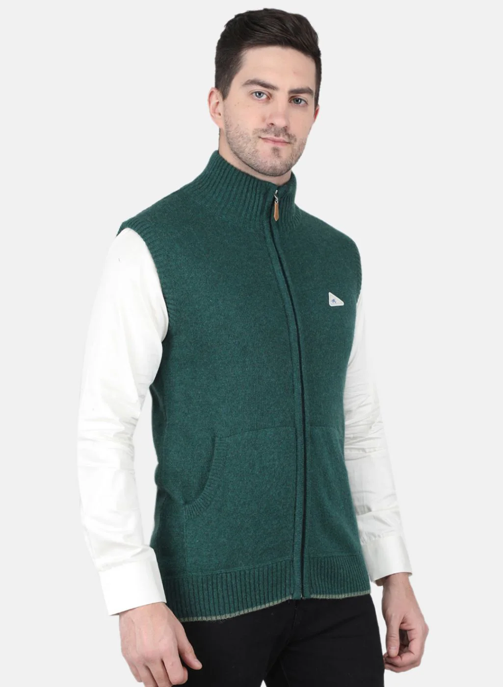 Men Green Solid Sweater - Image 6