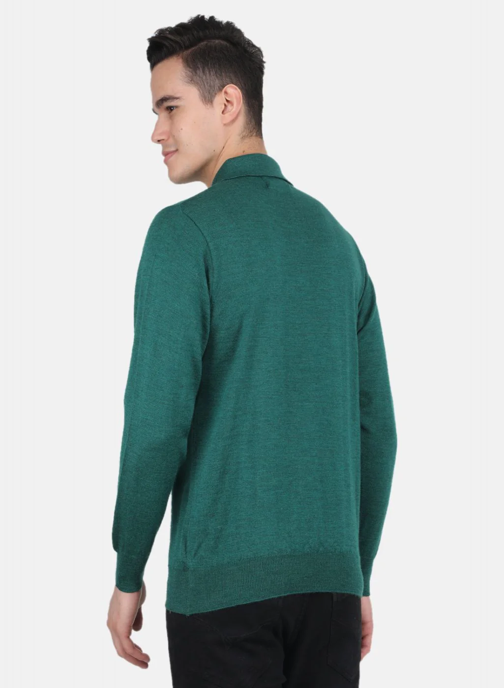 Men Green Solid T-Shirt - Image 3