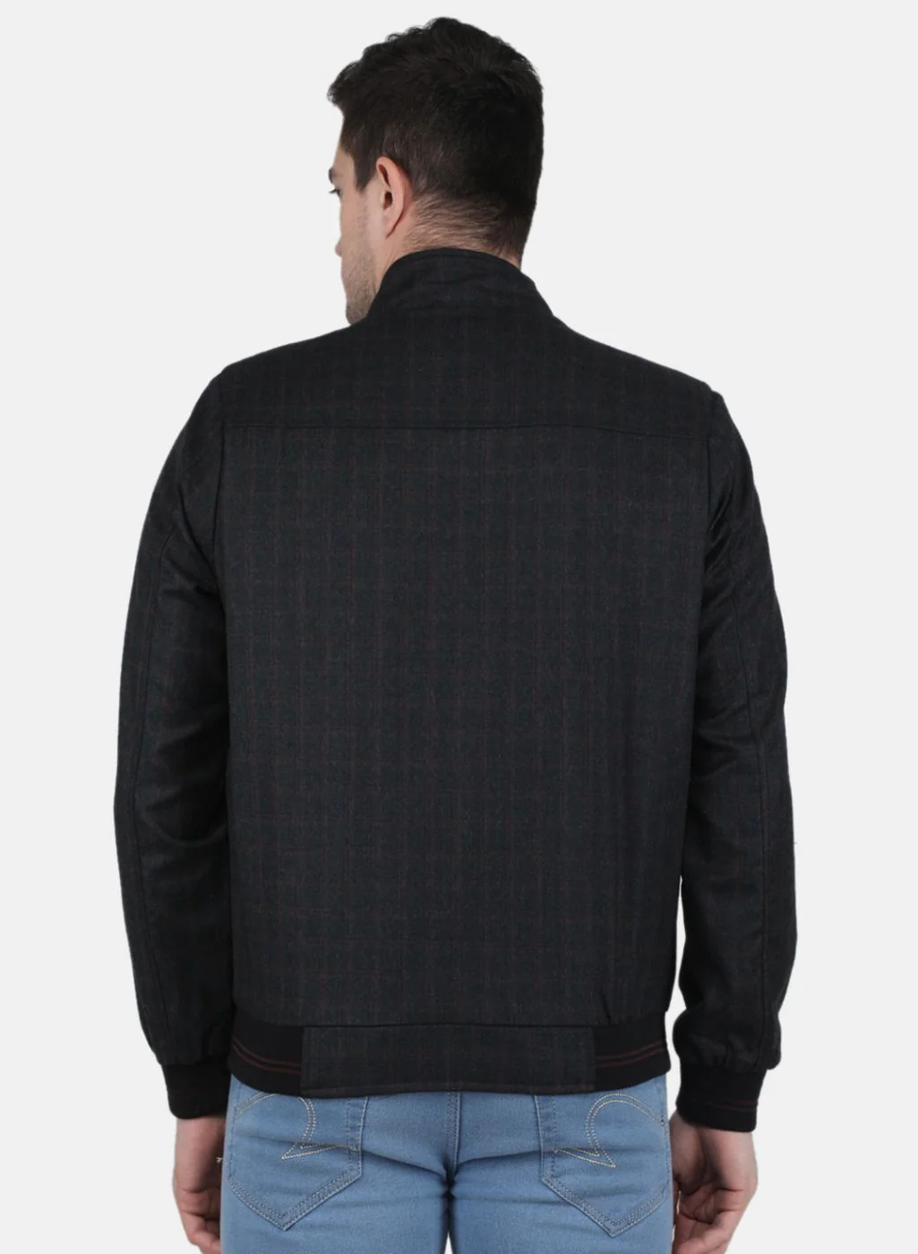 Men Grey Check Coat - Image 3