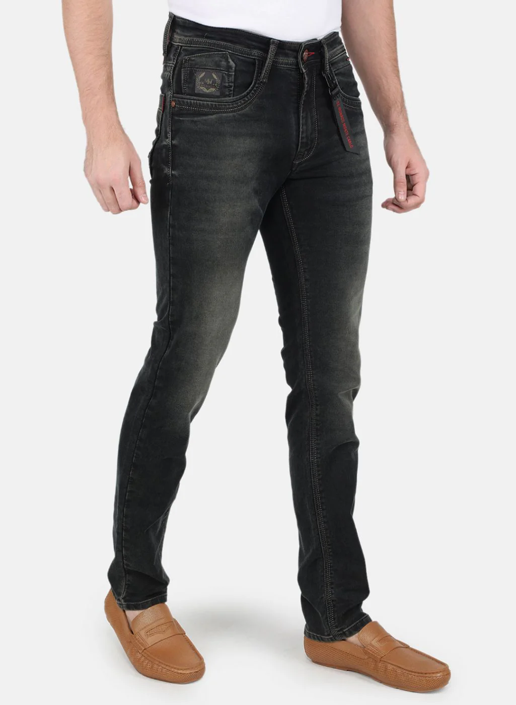 Men Grey NArrow Fit Denim - Image 6