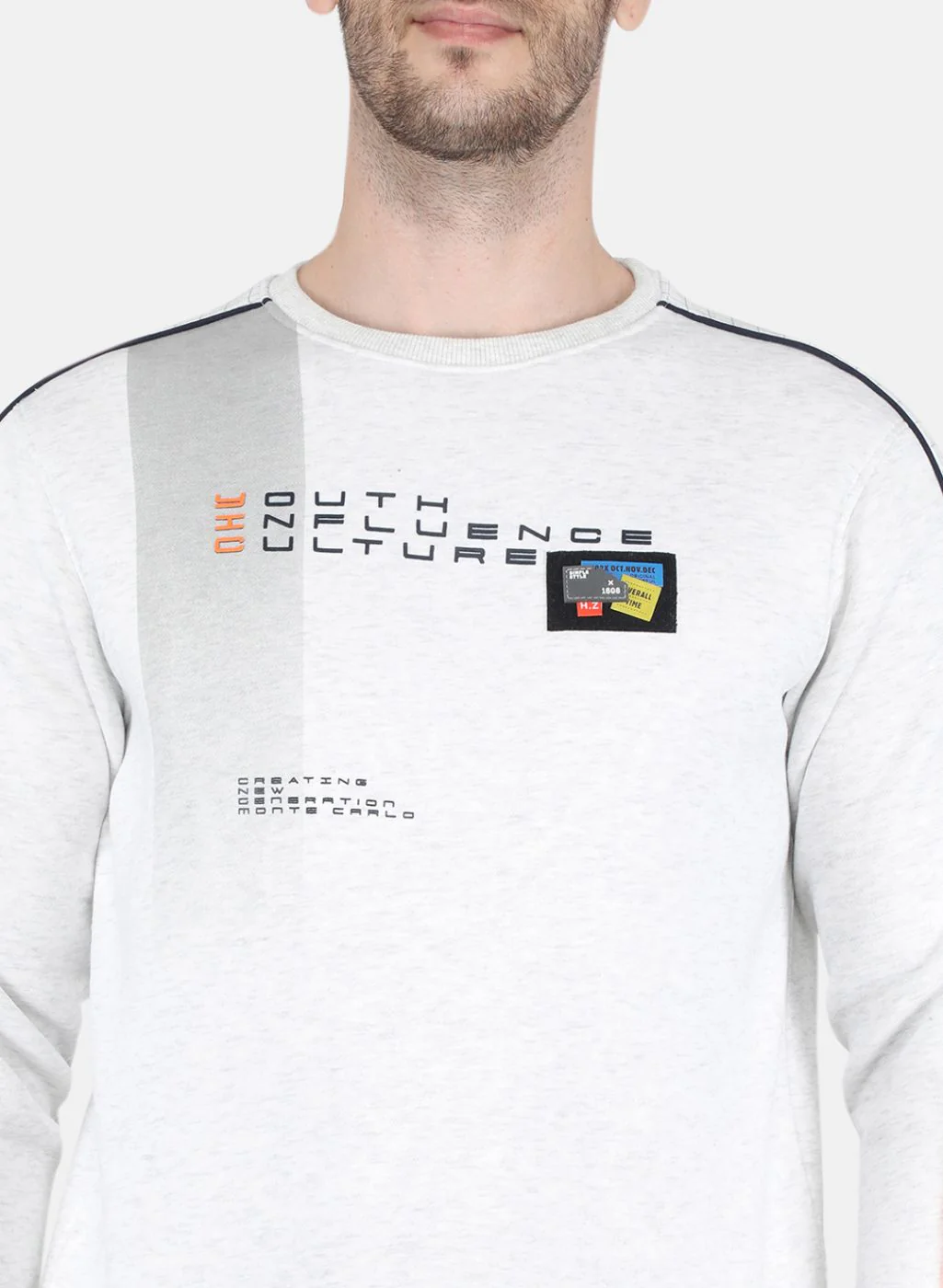 Men Grey Printed Sweatshirt - Image 5