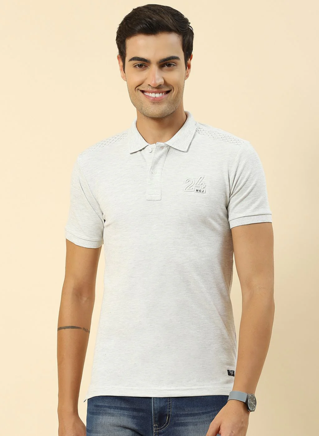 Men Grey Printed T-Shirt