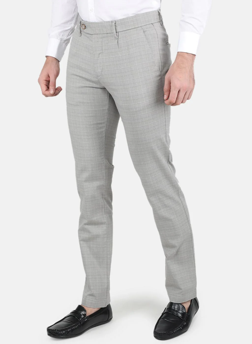 Men Grey Smart Fit Trouser - Image 2