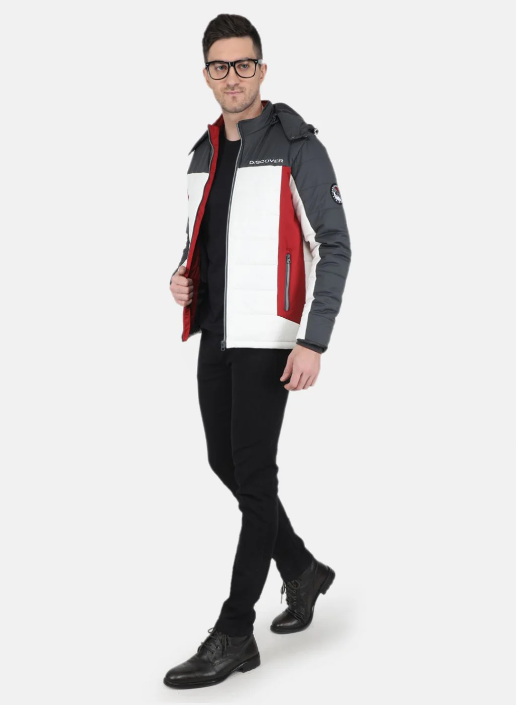 Men Grey Solid Jacket - Image 4