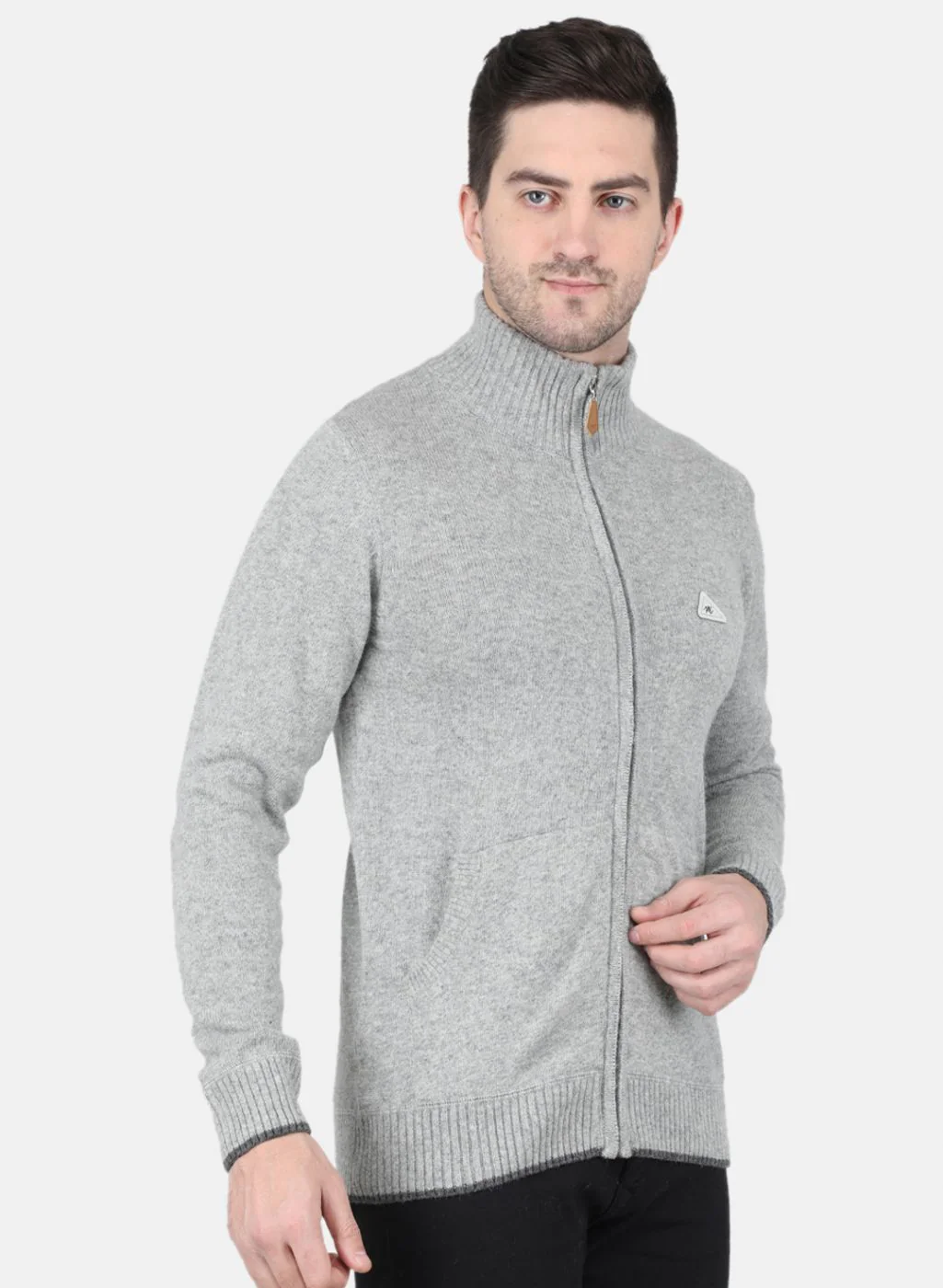 Men Grey Solid Pullover - Image 6