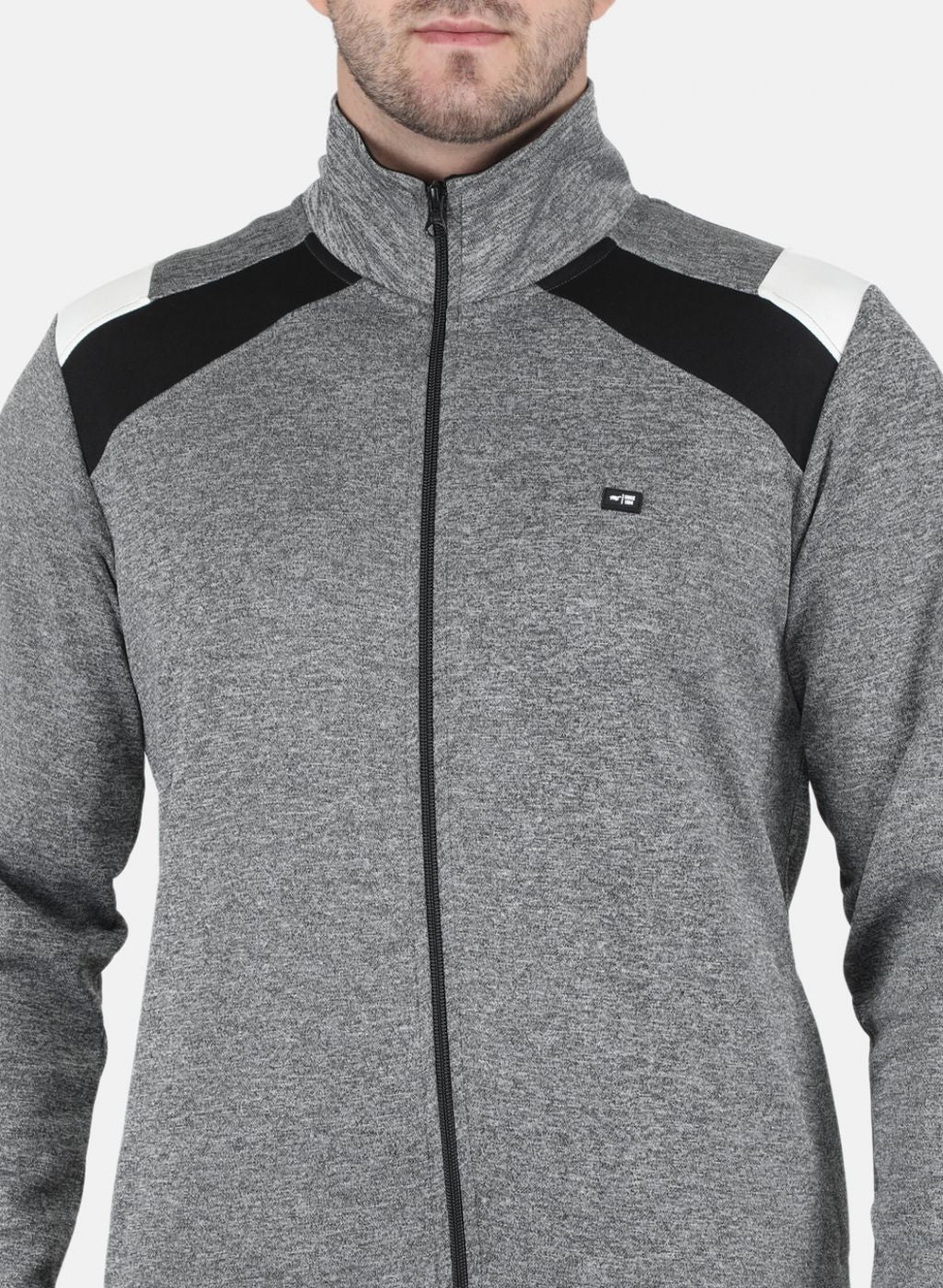Men Grey Solid Tracksuit - Image 6