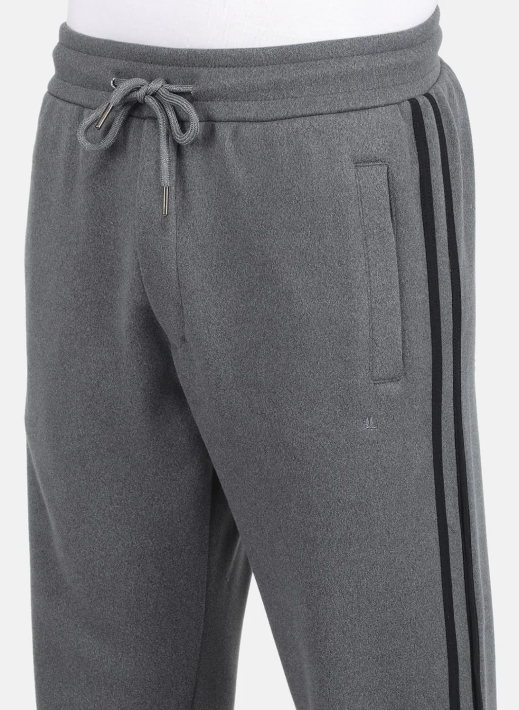 Men Grey Solid Tracksuit - Image 5