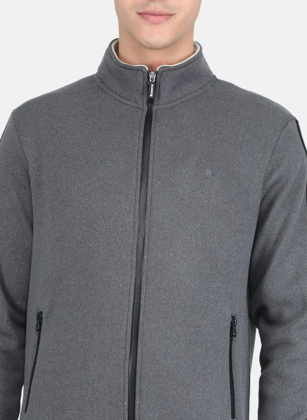 Men Grey Solid Tracksuit - Image 6