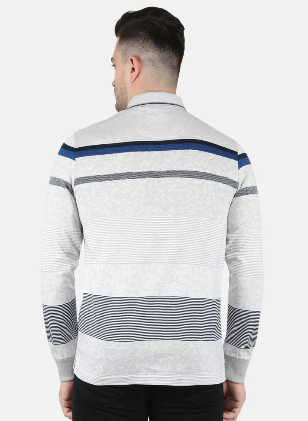 Men Grey Stripe T-Shirt - Image 3