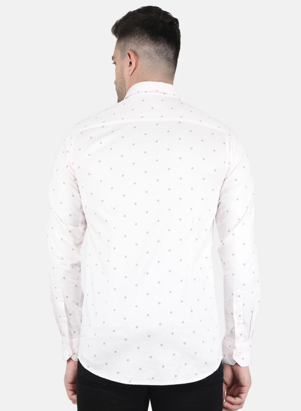 Men Light Pink Printed Shirt - Image 3