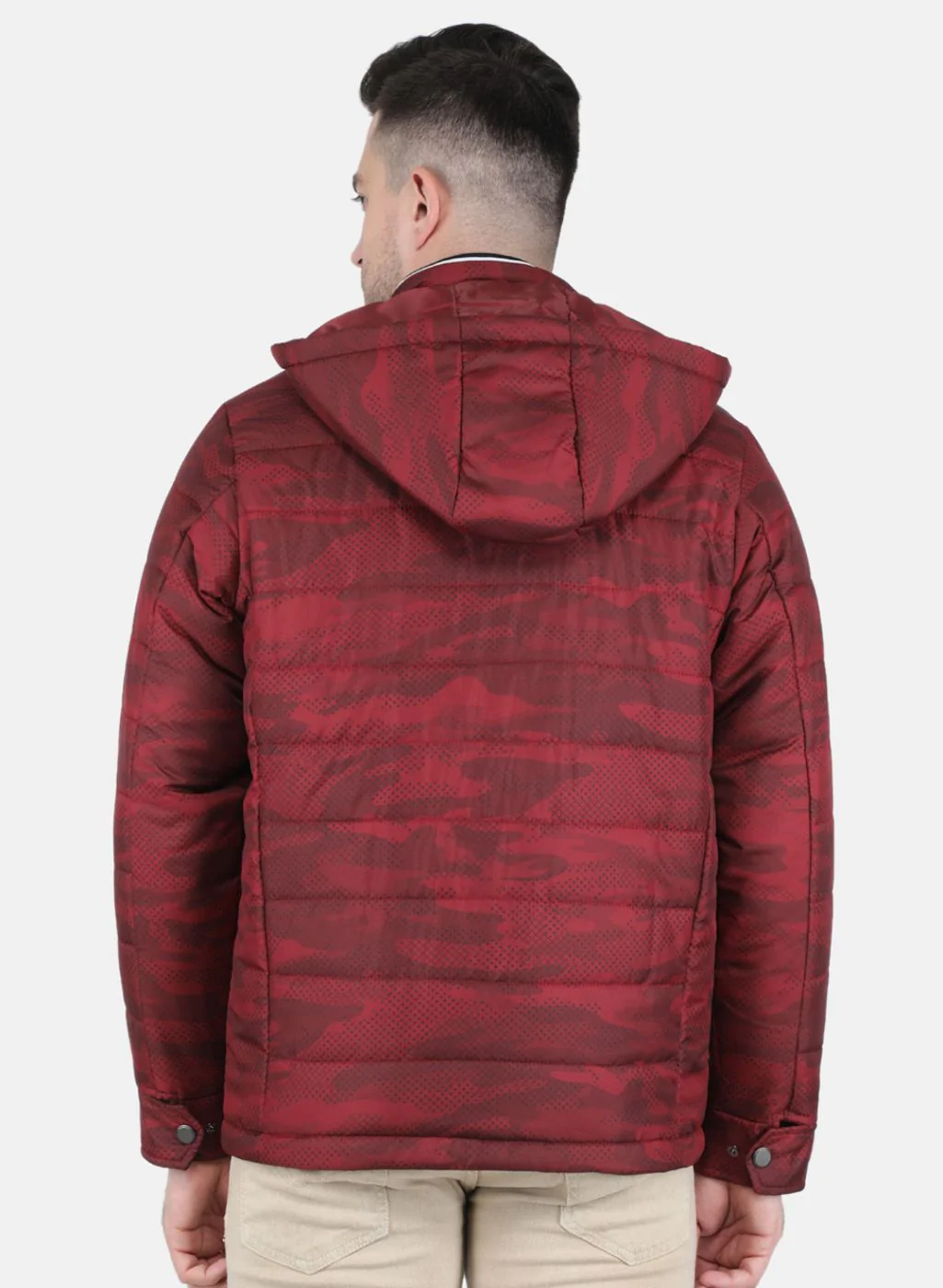 Men Maroon Printed Jacket - Image 3