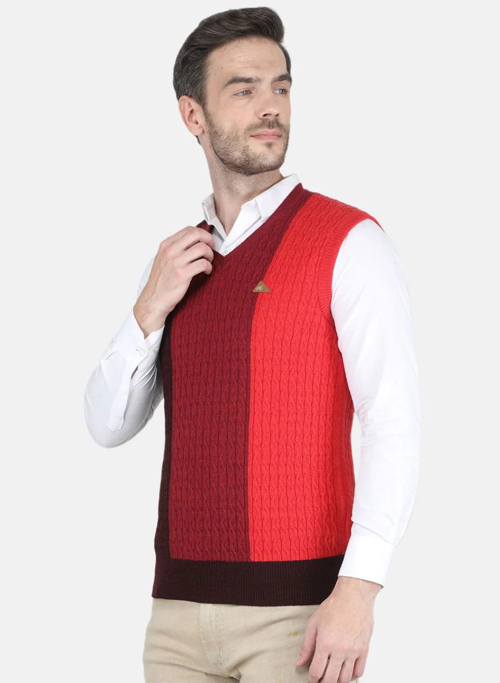 Men Maroon Printed Sweater - Image 2