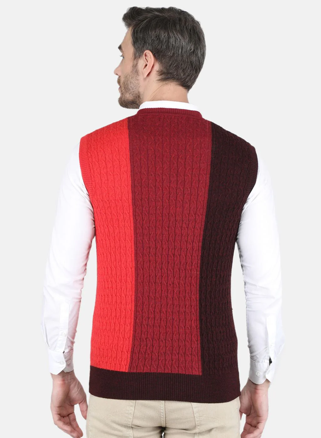 Men Maroon Printed Sweater - Image 3