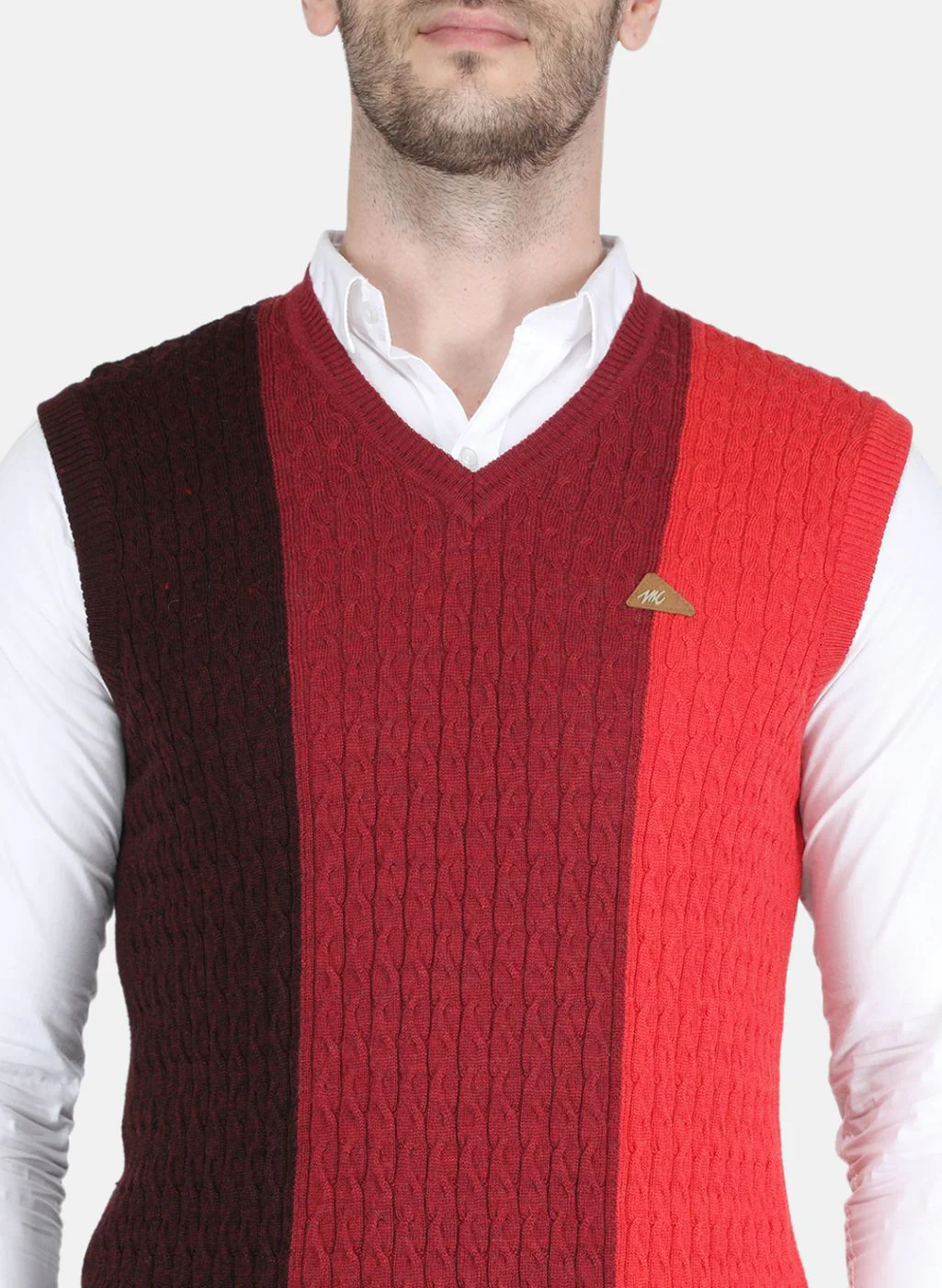 Men Maroon Printed Sweater - Image 5