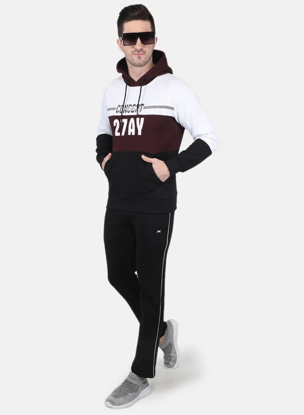 Men Maroon Printed Tracksuit - Image 4