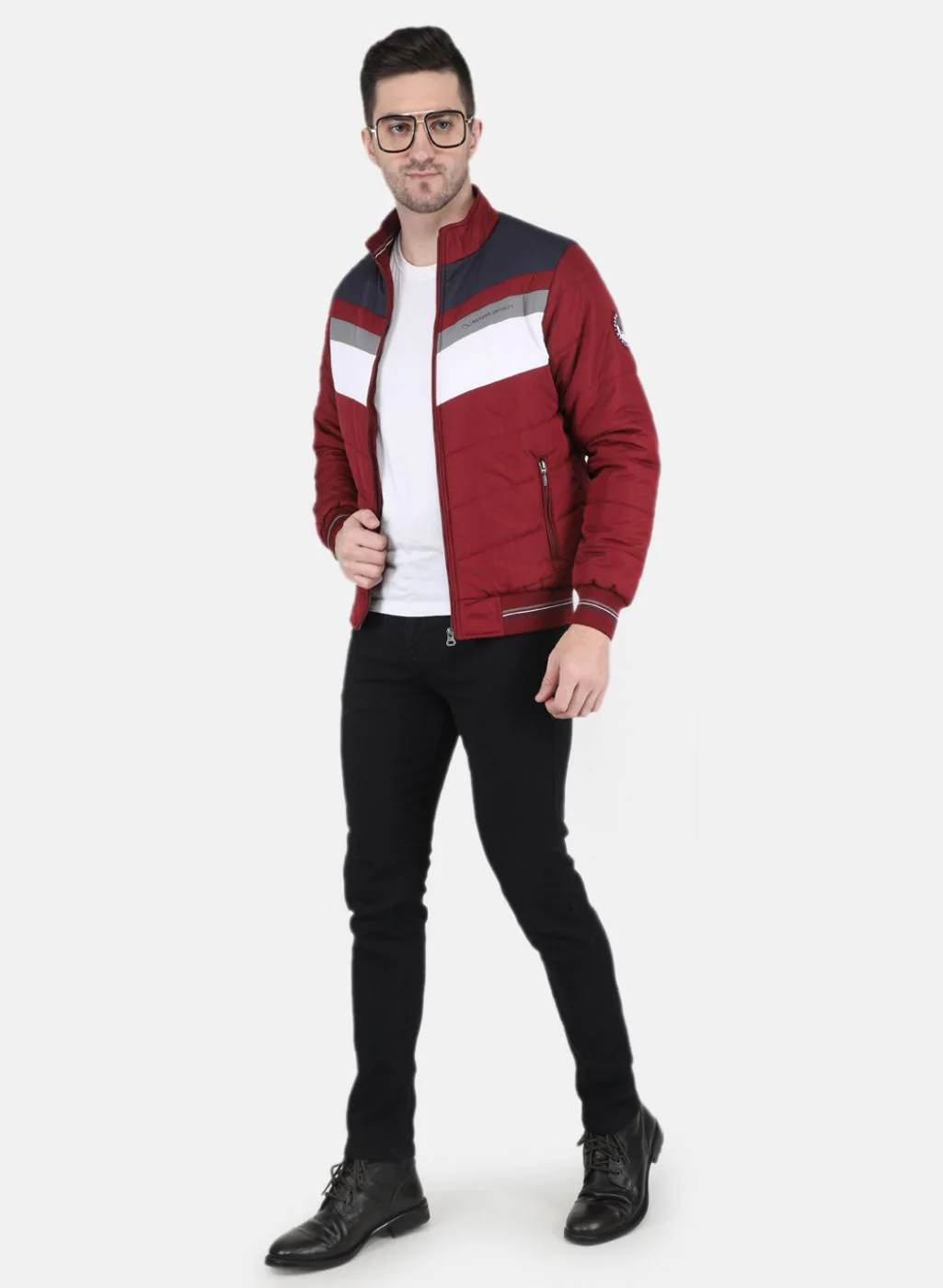 Men Maroon Solid Jacket - Image 4