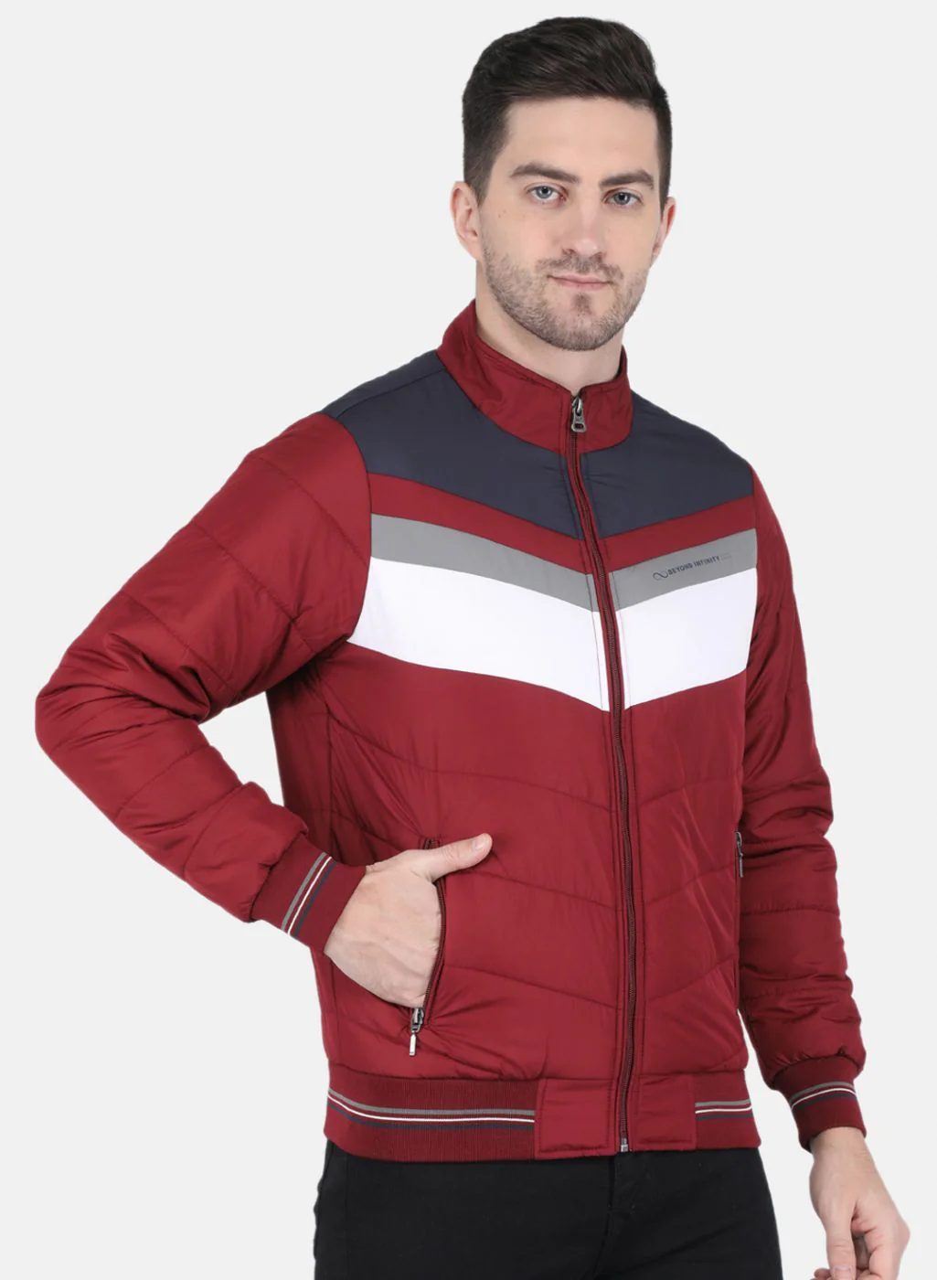 Men Maroon Solid Jacket - Image 6