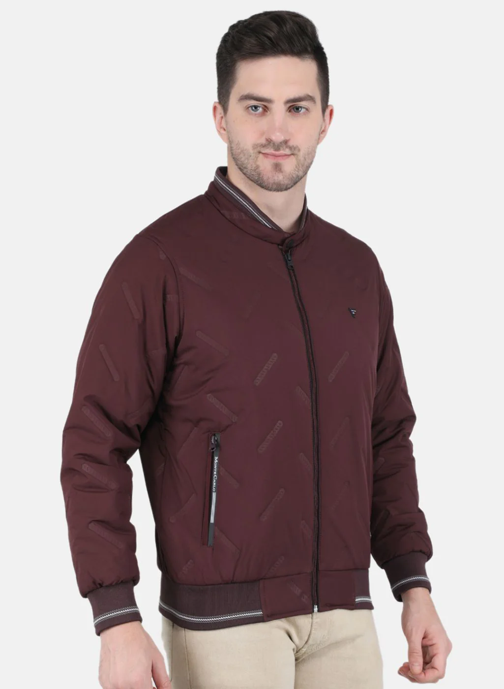 Men Maroon Solid Jacket - Image 6