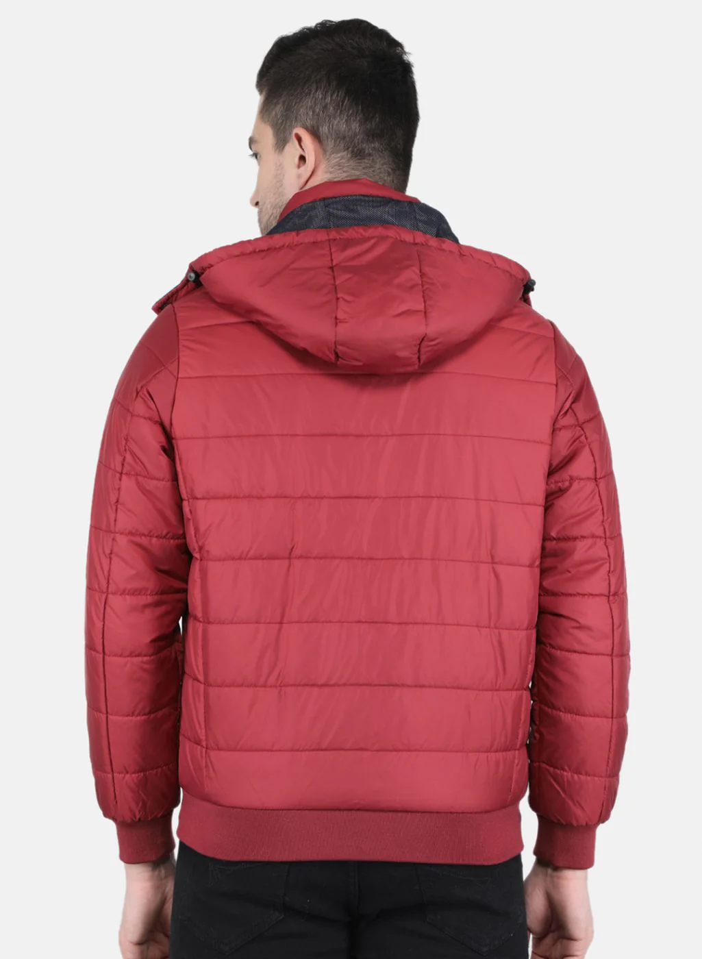 Men Maroon Solid Jacket - Image 3