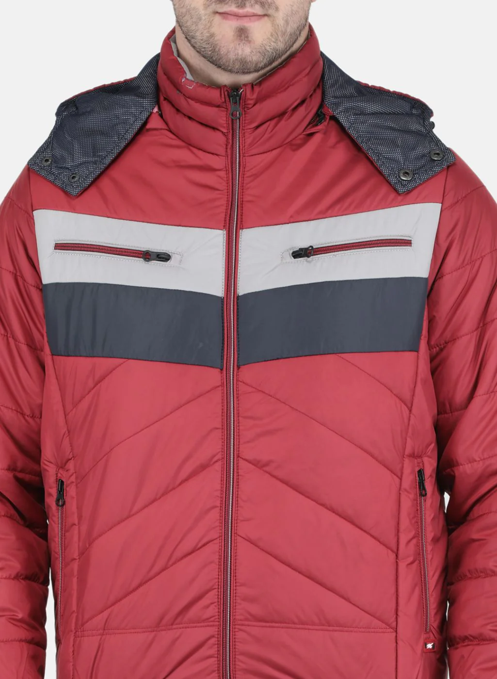 Men Maroon Solid Jacket - Image 5