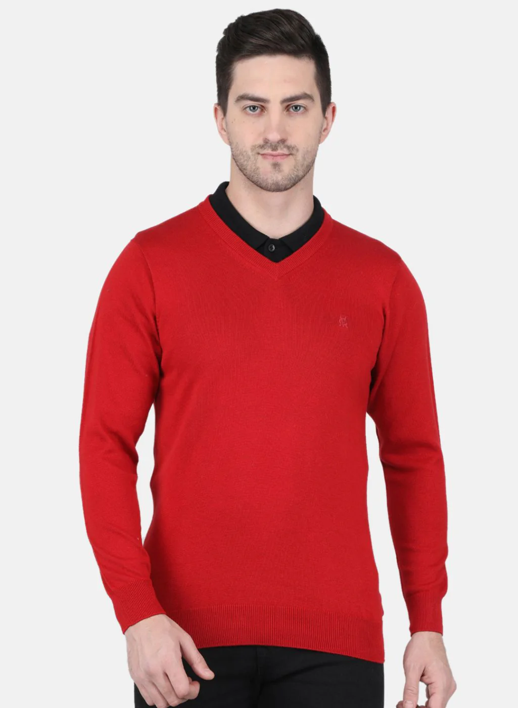 Men Maroon Solid Pullover