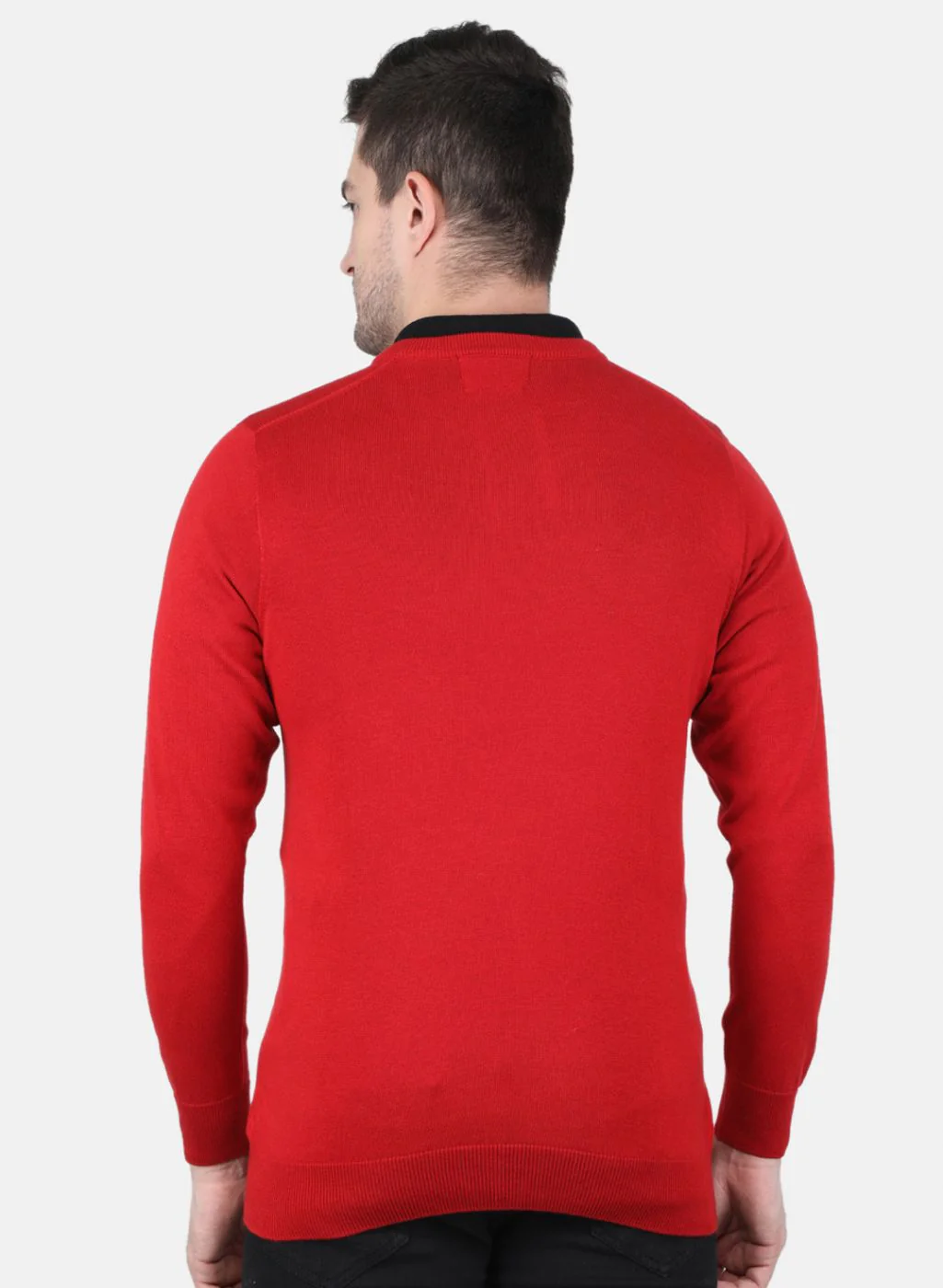 Men Maroon Solid Pullover - Image 3