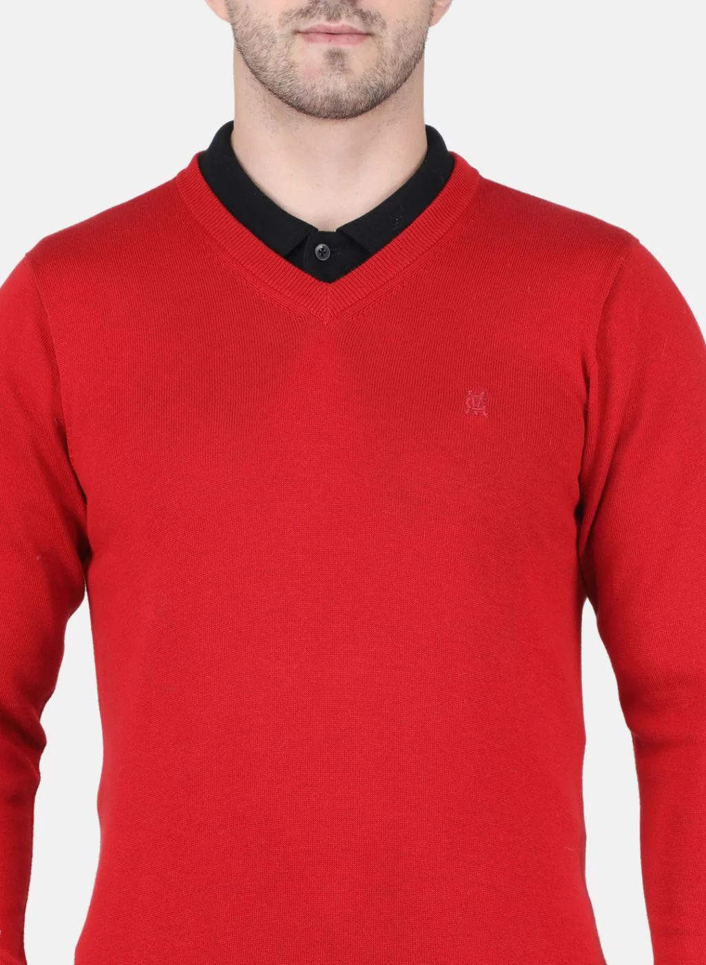 Men Maroon Solid Pullover - Image 5