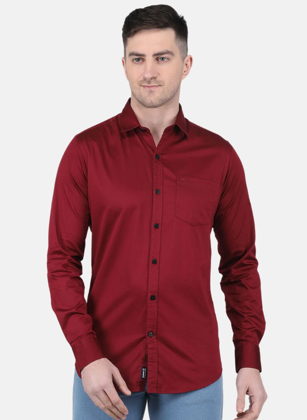 Men Maroon Solid Shirt