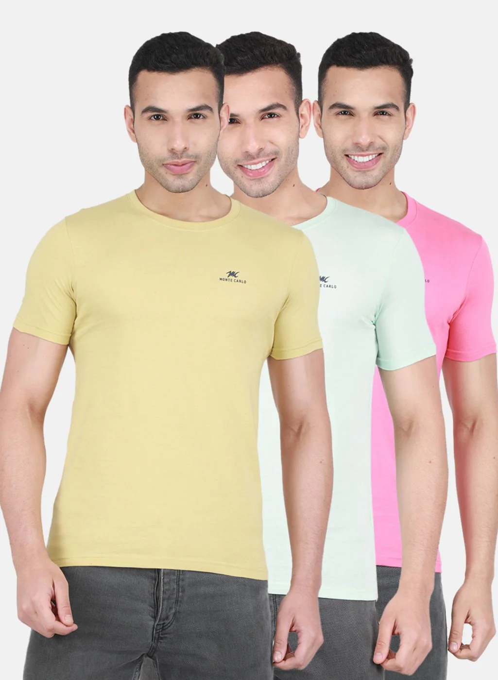 Men Multicolor Plain T-Shirt