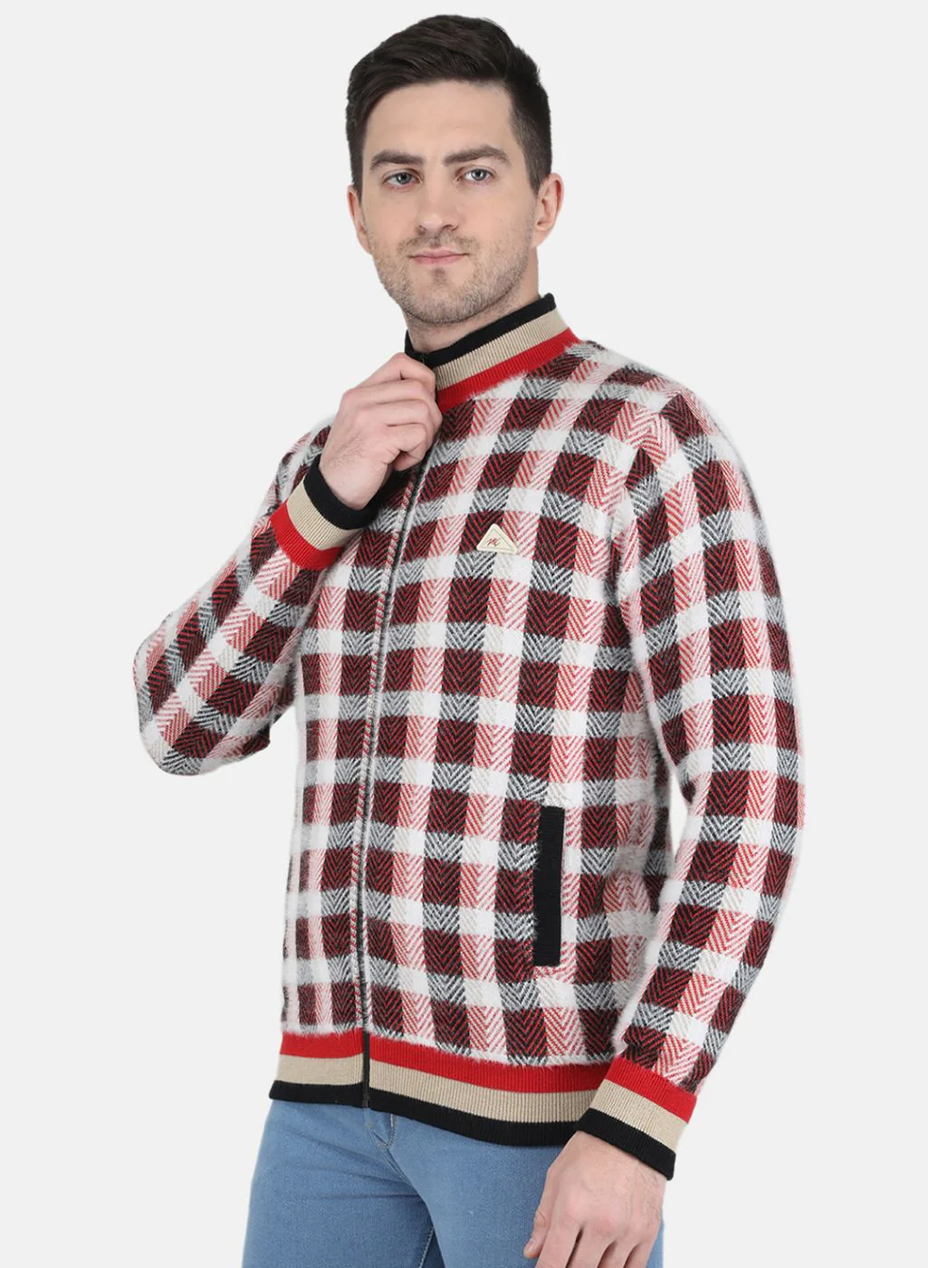 Men Multicolor Self Design Jacket - Image 2