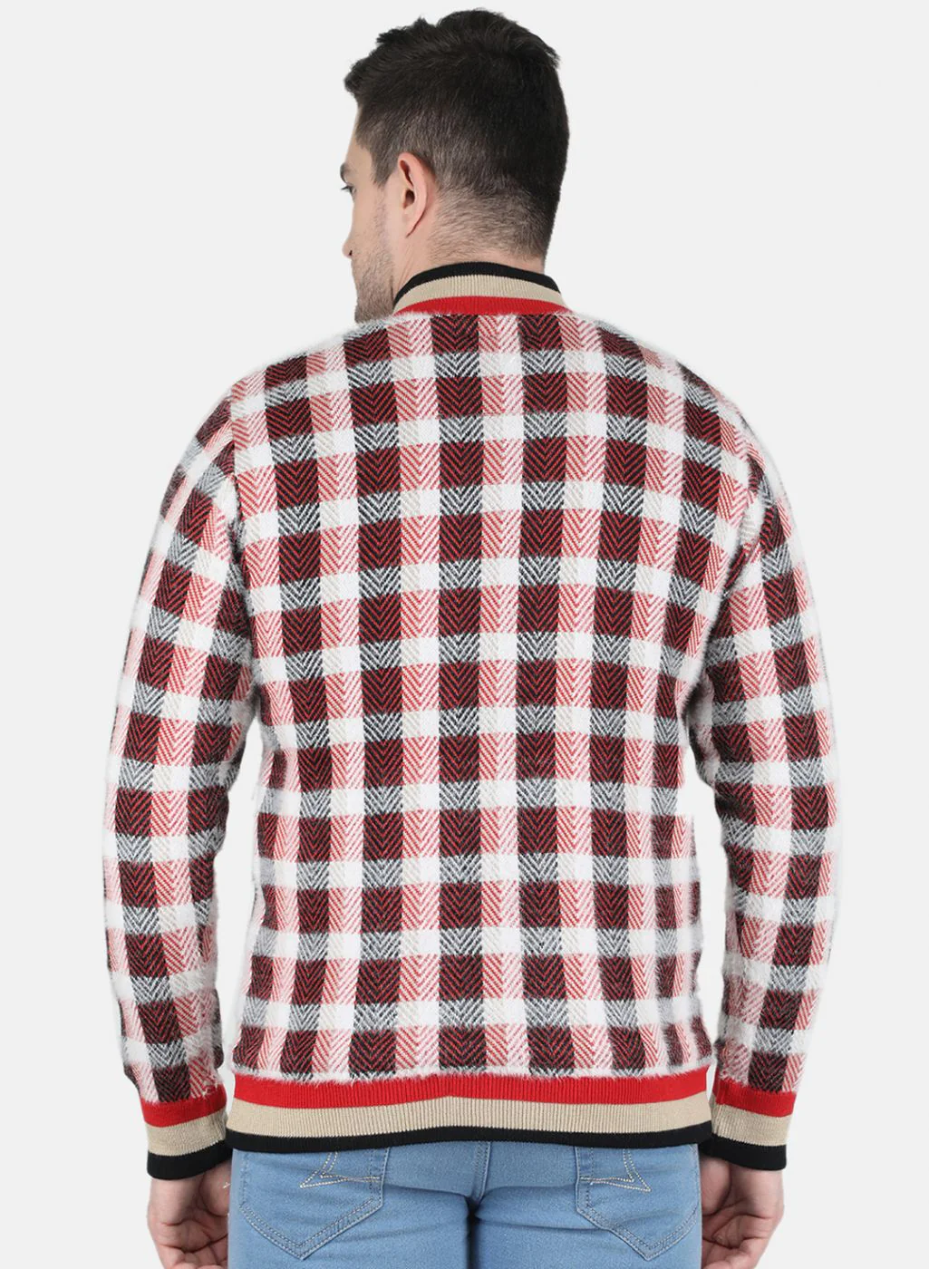 Men Multicolor Self Design Jacket - Image 3