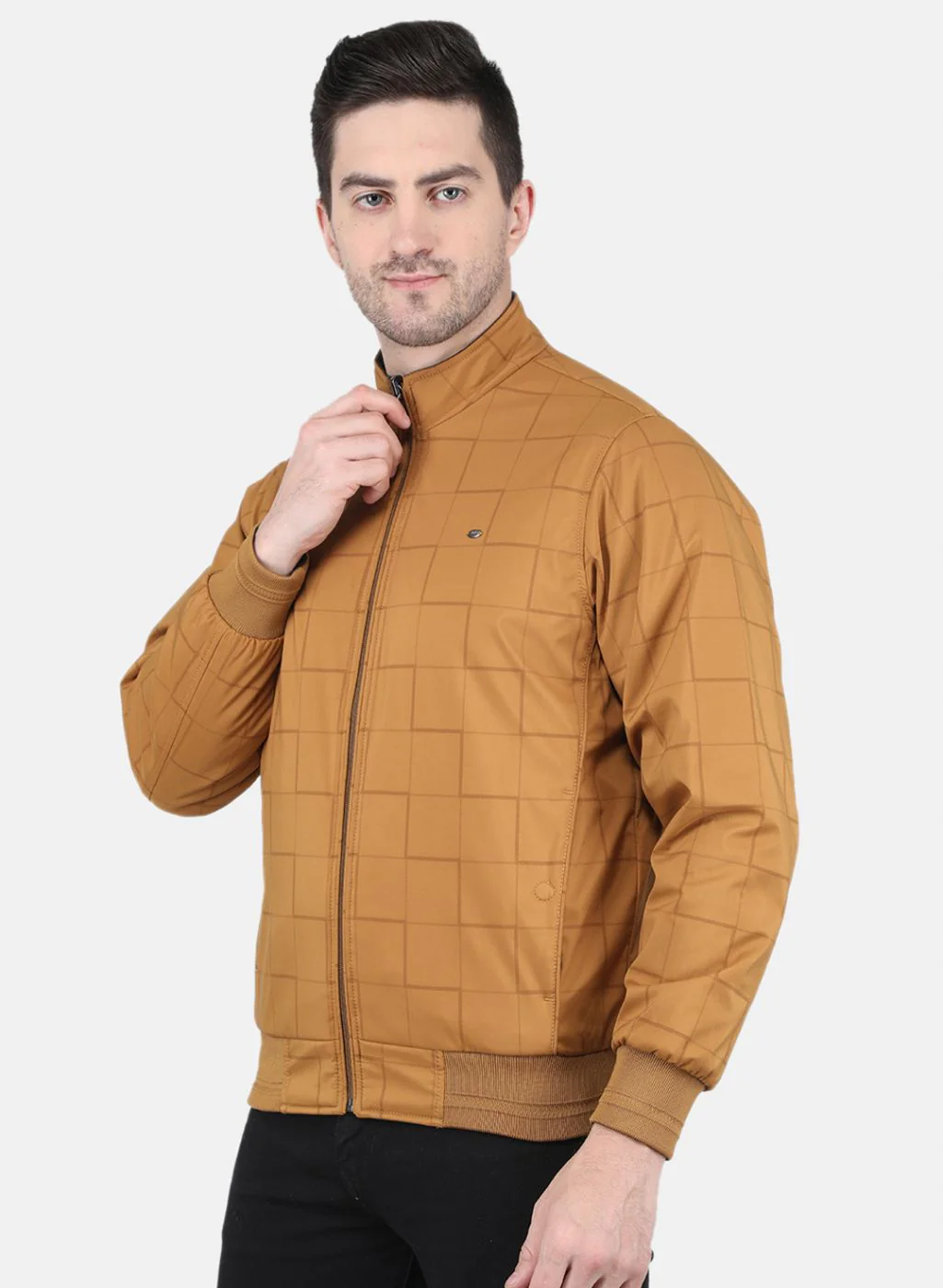 Men Mustard Check Jacket - Image 2