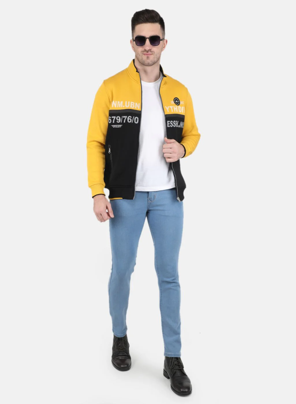 Men Mustard Printed Sweatshirt - Image 4