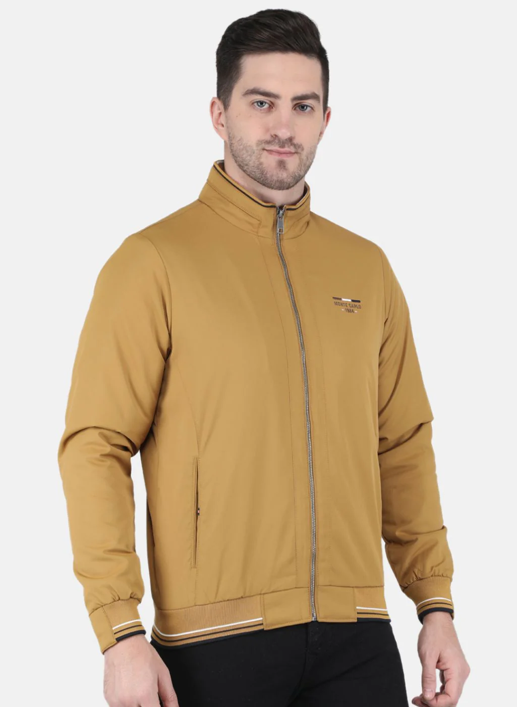 Men Mustard Solid Jacket - Image 6
