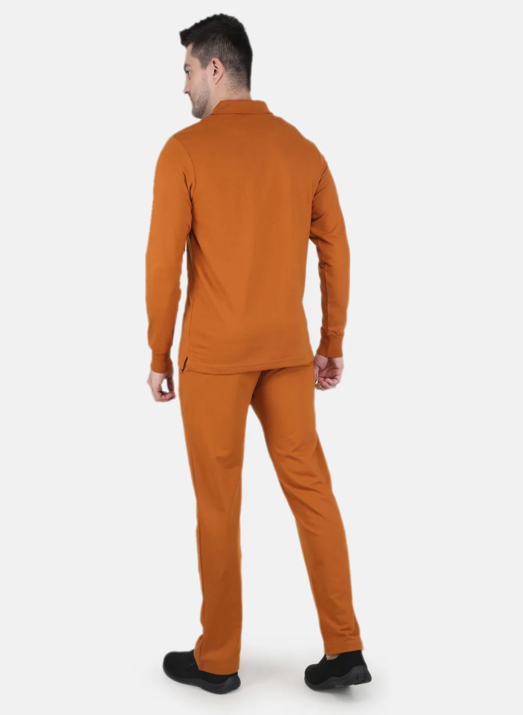 Men Mustard Solid Tracksuit - Image 3