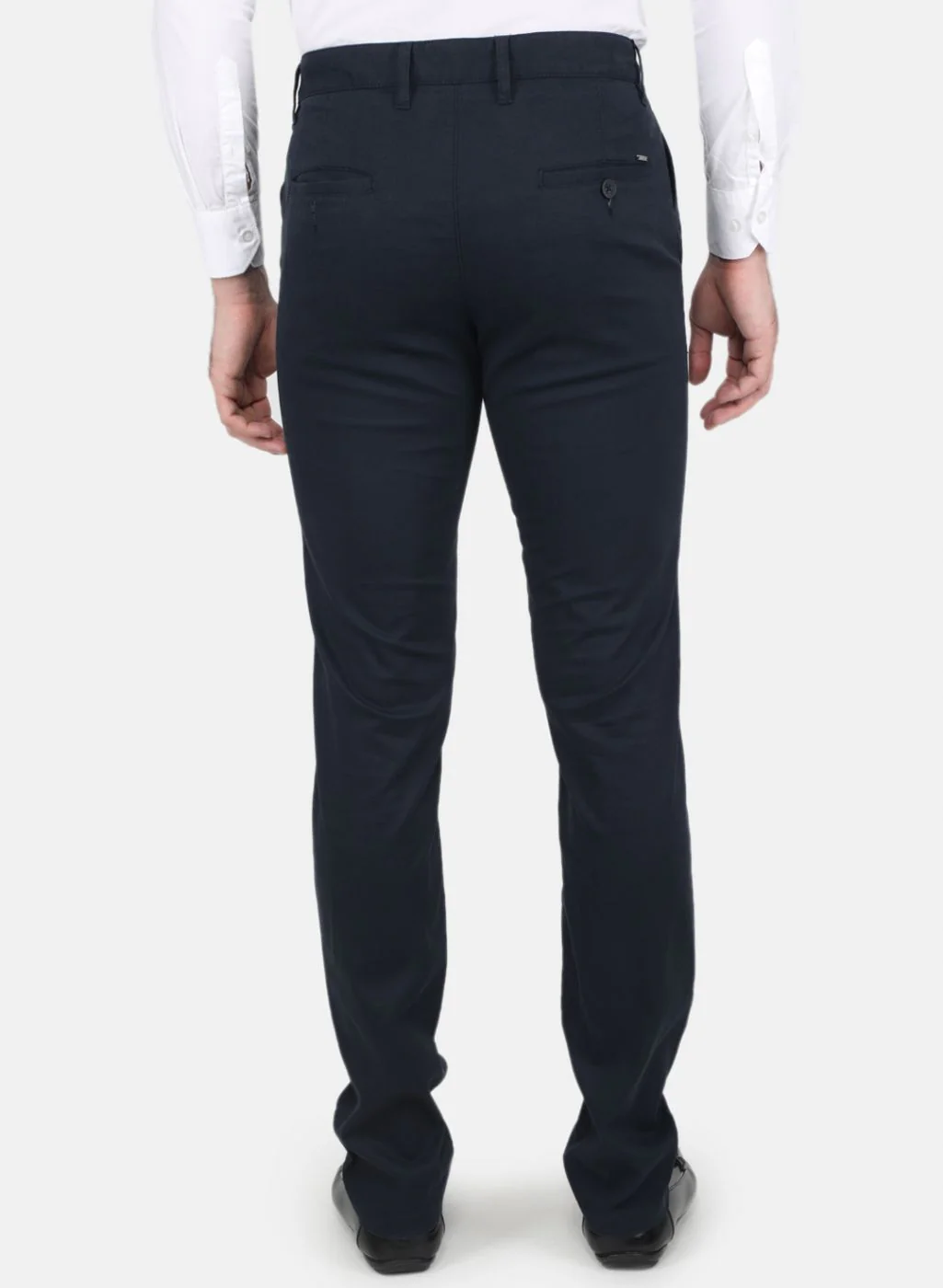 Men NAvy Blue Smart Fit Trouser - Image 3