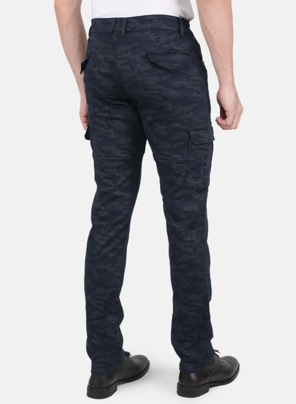 Men NAvy Blue Smart Fit Trouser - Image 3