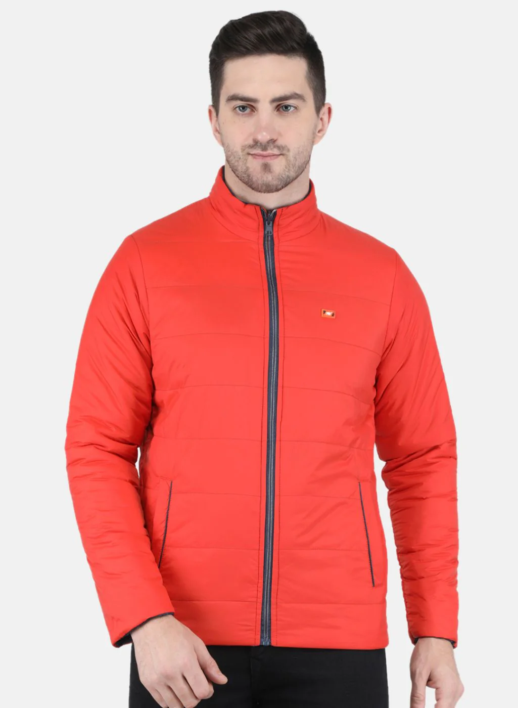 Men NAvy Blue Solid Jacket - Image 7
