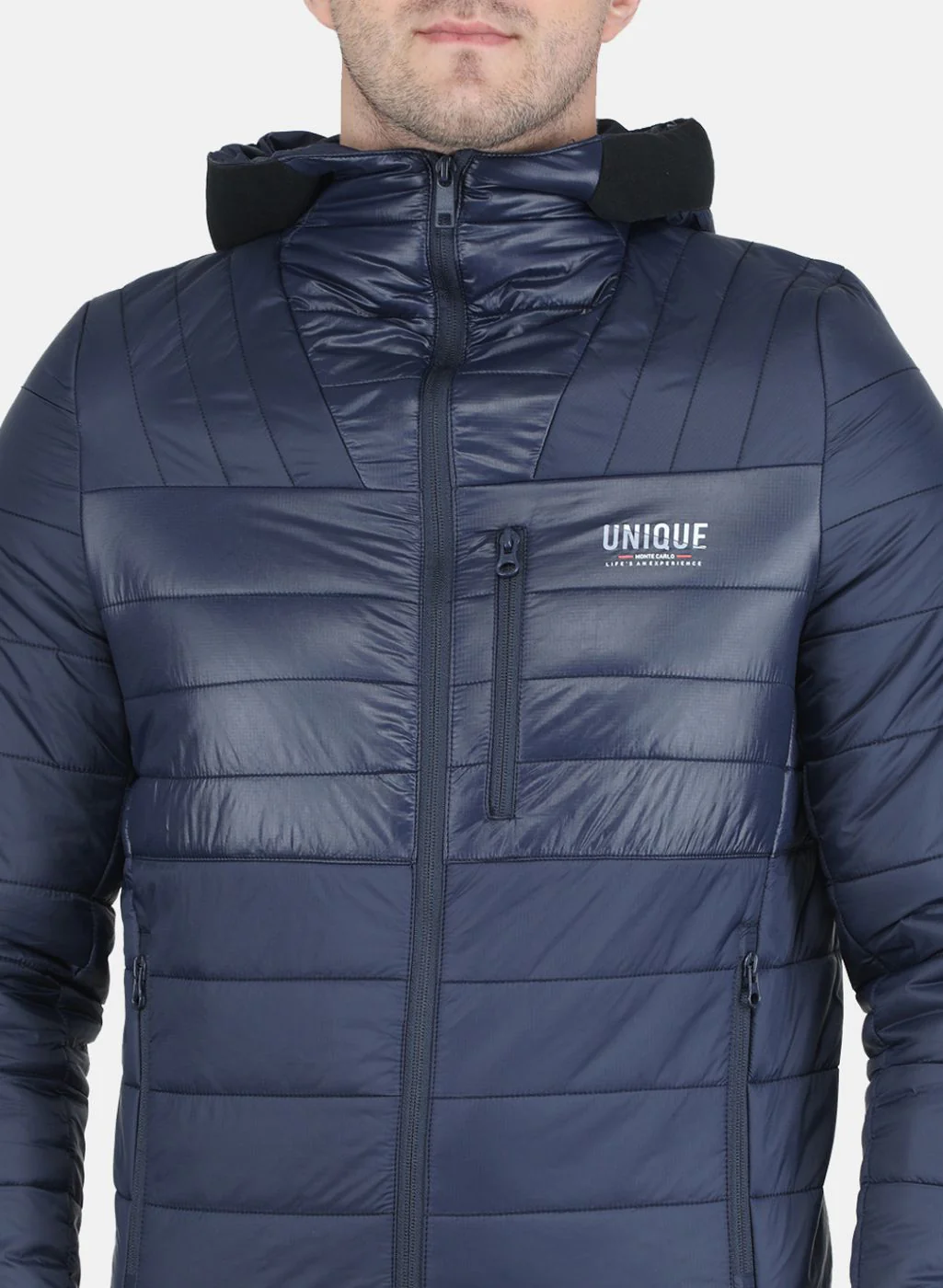 Men NAvy Blue Solid Jacket - Image 5