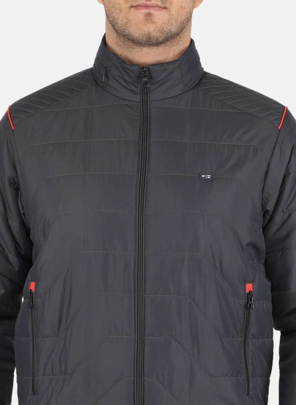 Men NAvy Blue Solid Jacket - Image 5