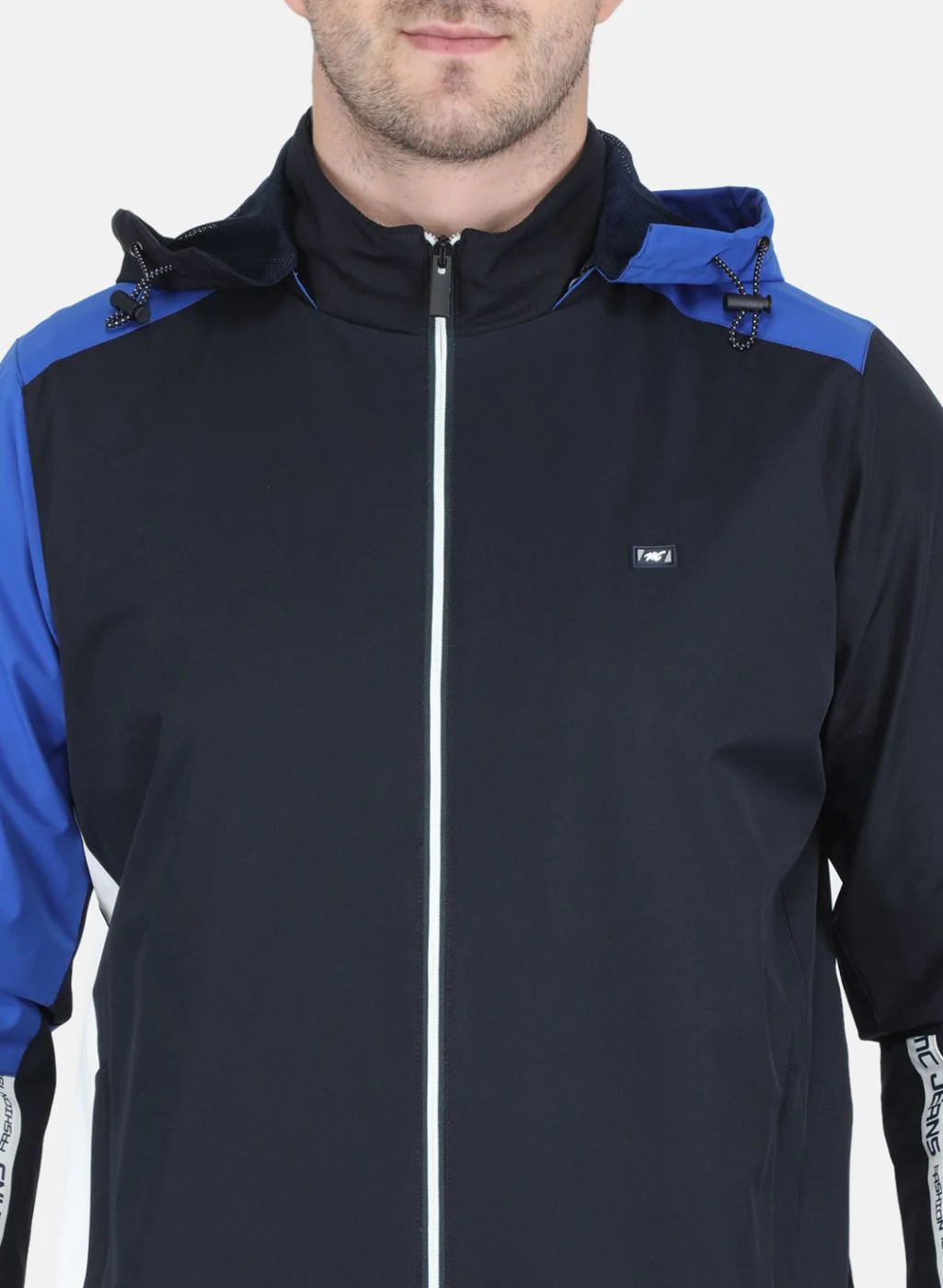 Men NAvy Blue Solid Jacket - Image 5