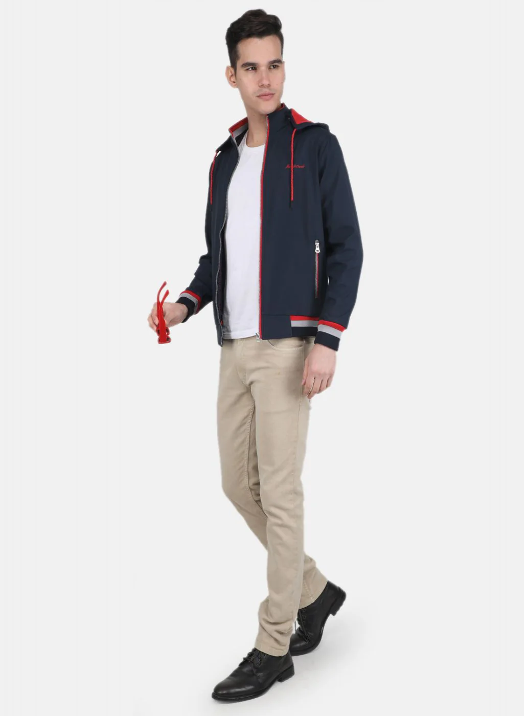 Men NAvy Blue Solid Jacket - Image 4