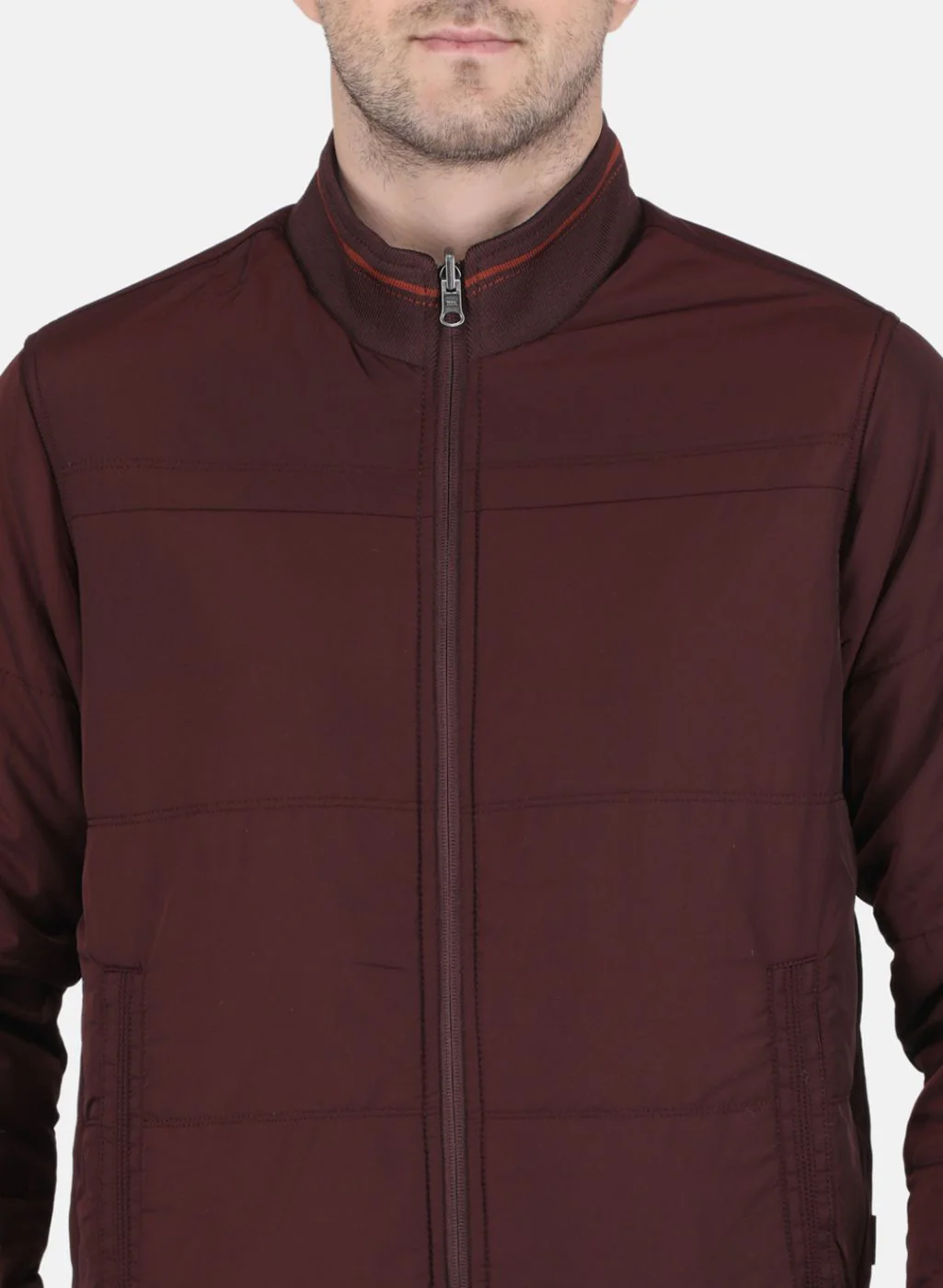Men NAvy Blue Solid Jacket - Image 5