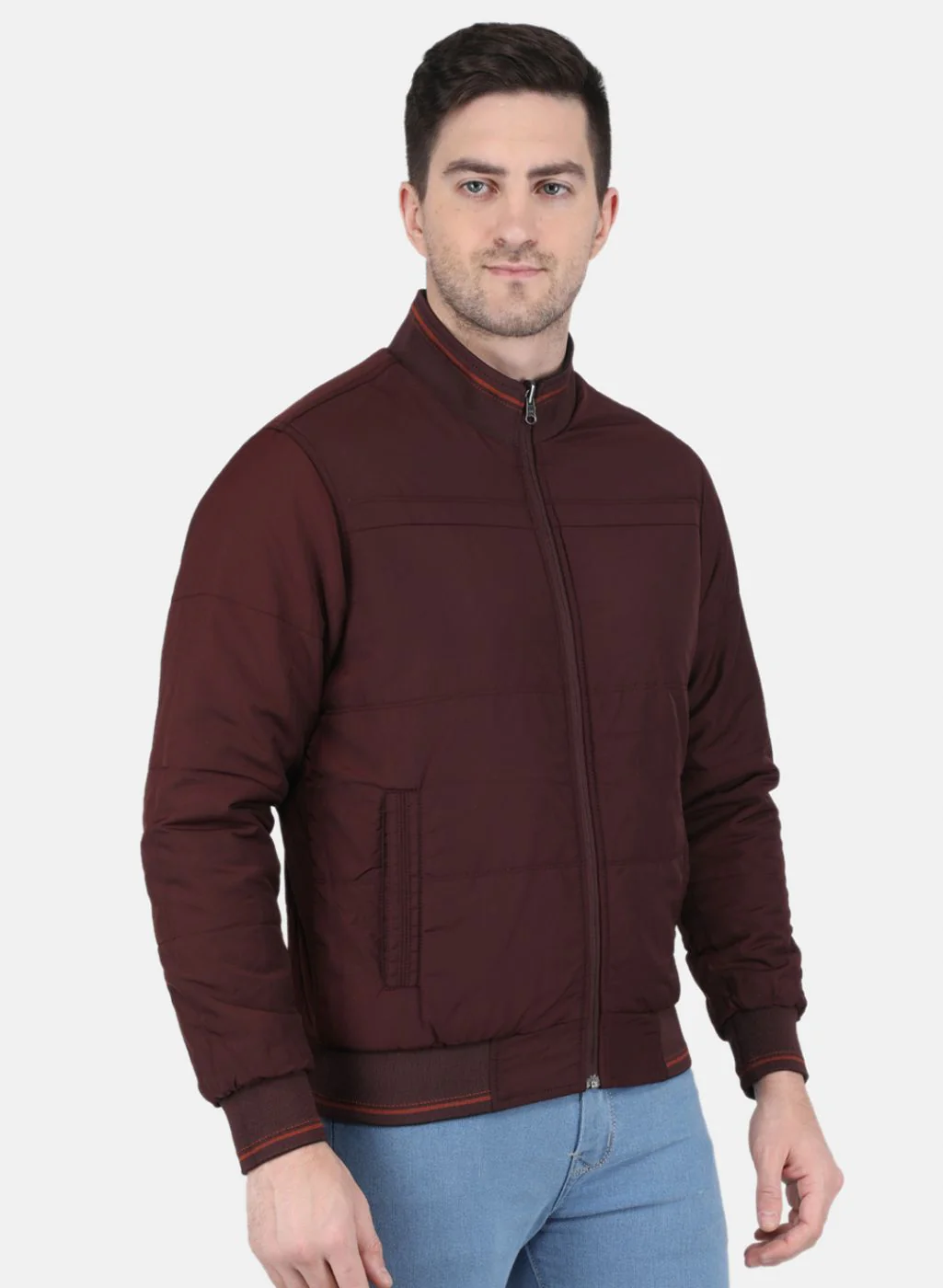 Men NAvy Blue Solid Jacket - Image 6