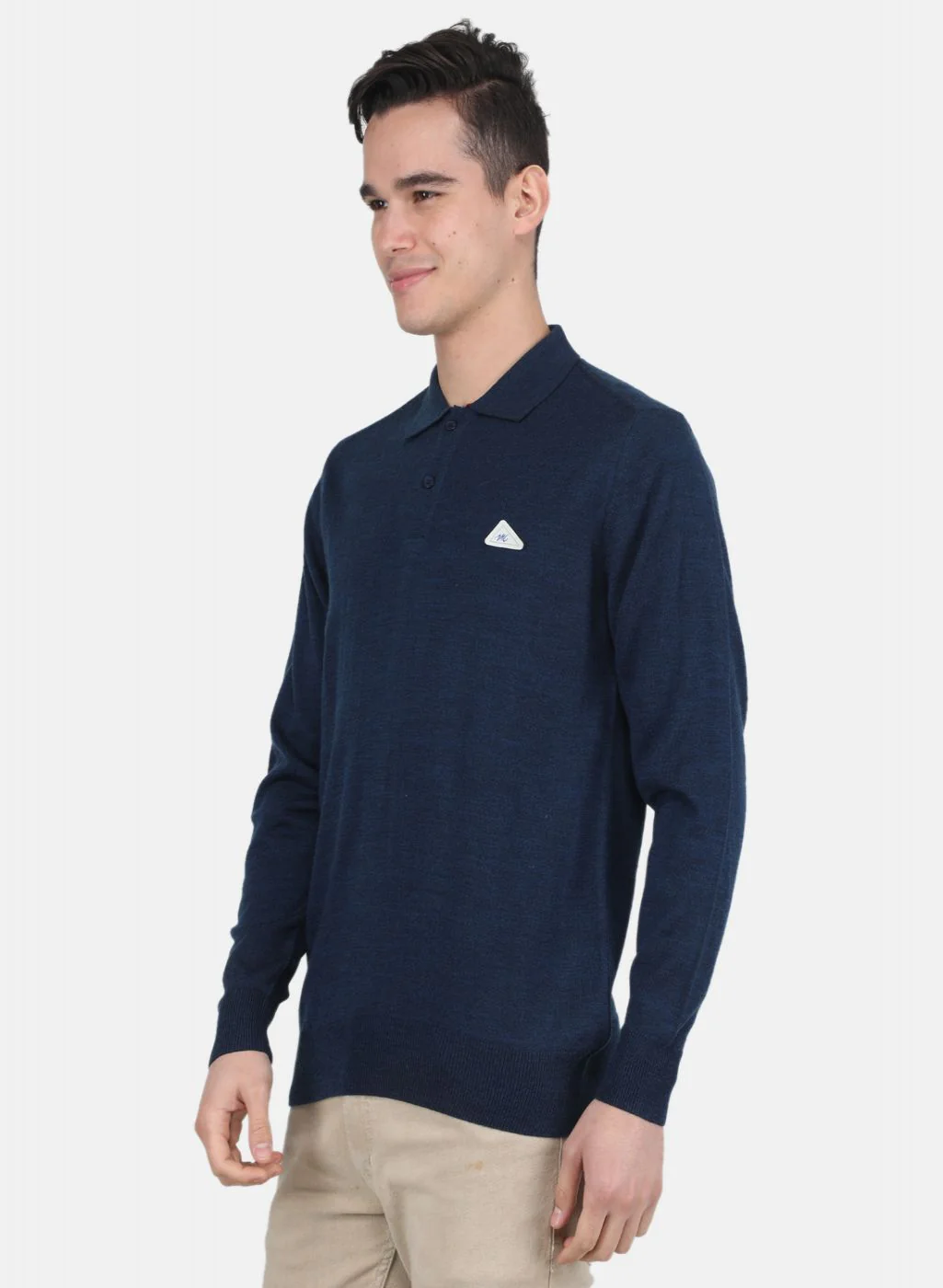 Men NAvy Blue Solid T-Shirt - Image 2
