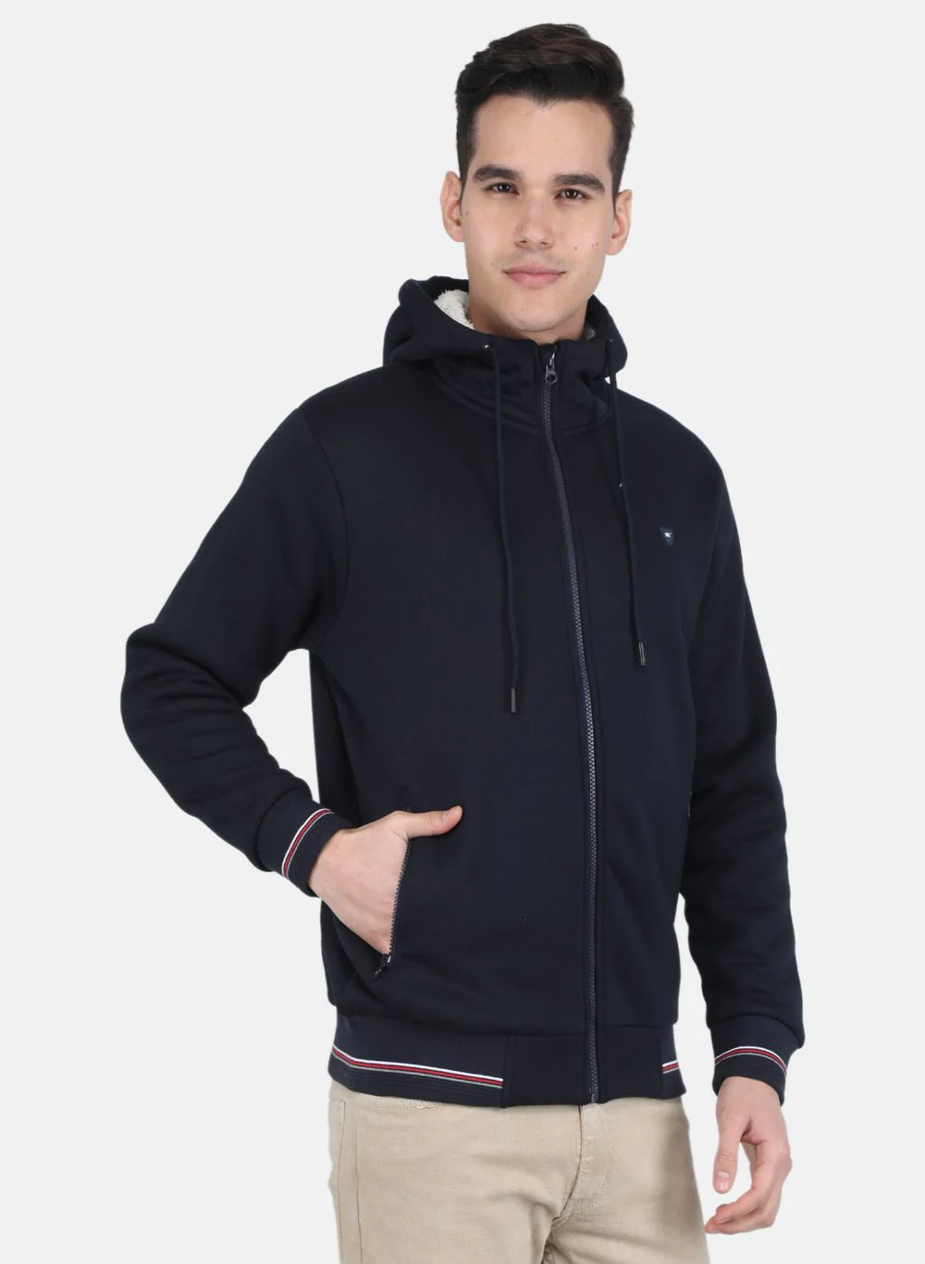 Men NAvy Blue Solid T-Shirt - Image 6