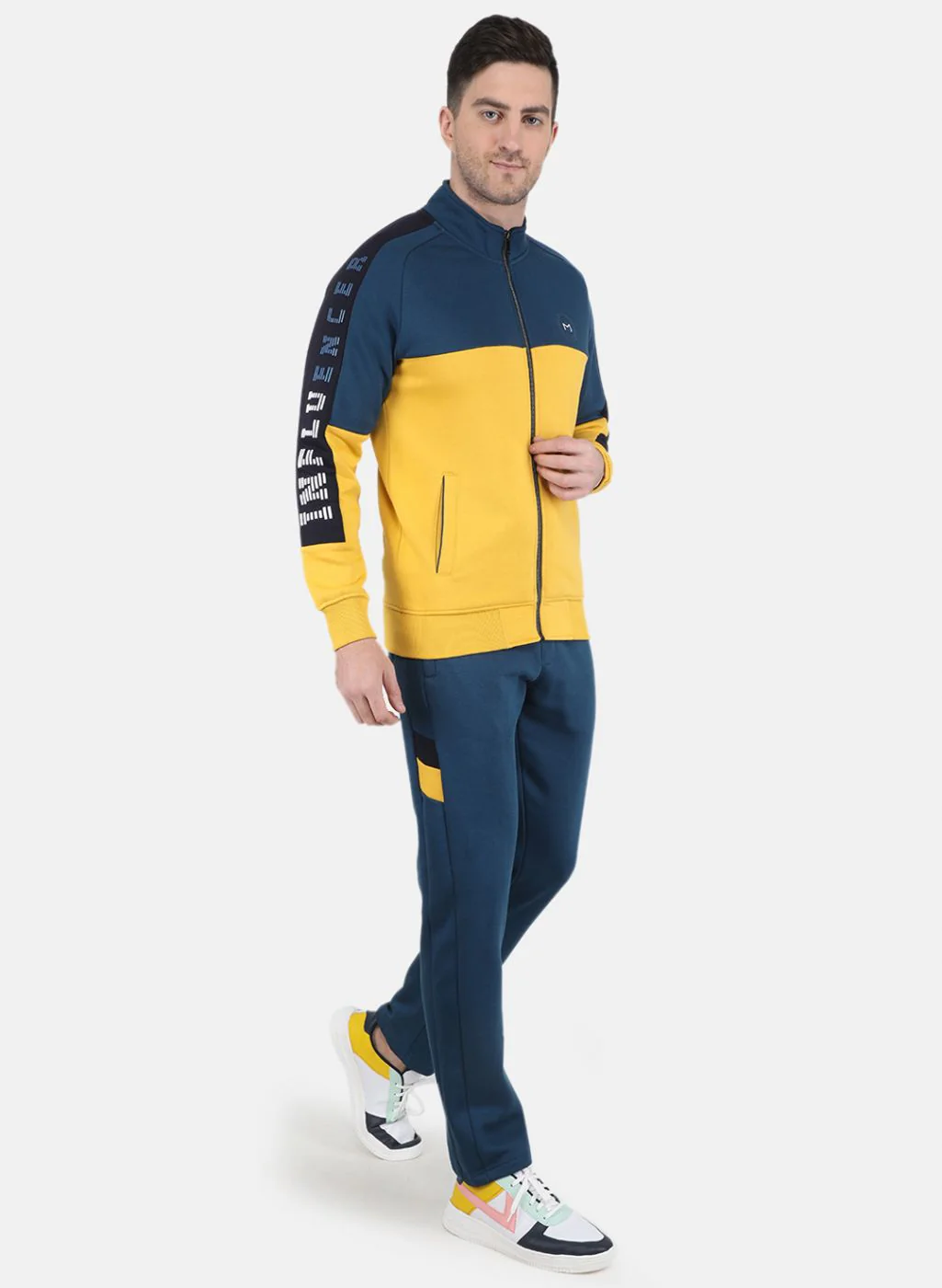 Men NAvy Blue Solid Tracksuit - Image 7